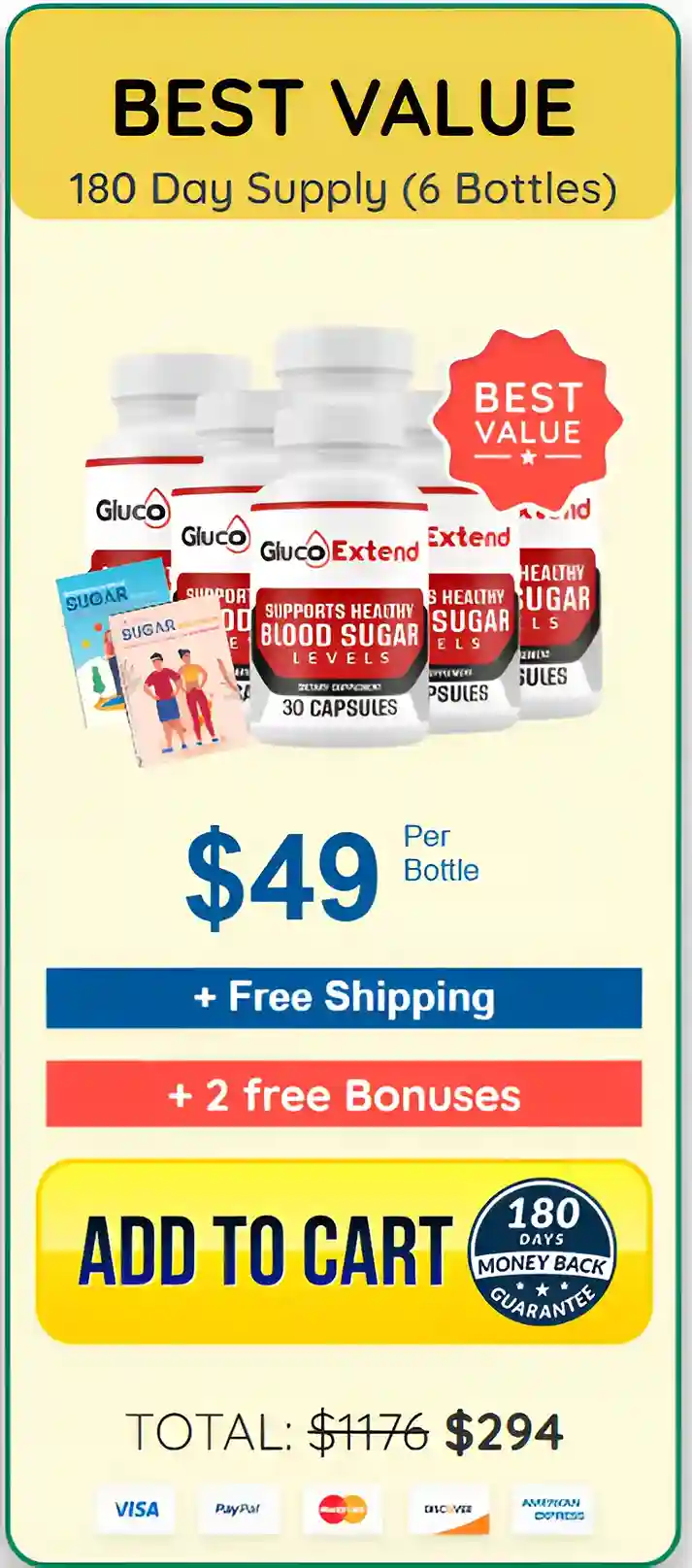 Gluco Extend 6 bottle pricing