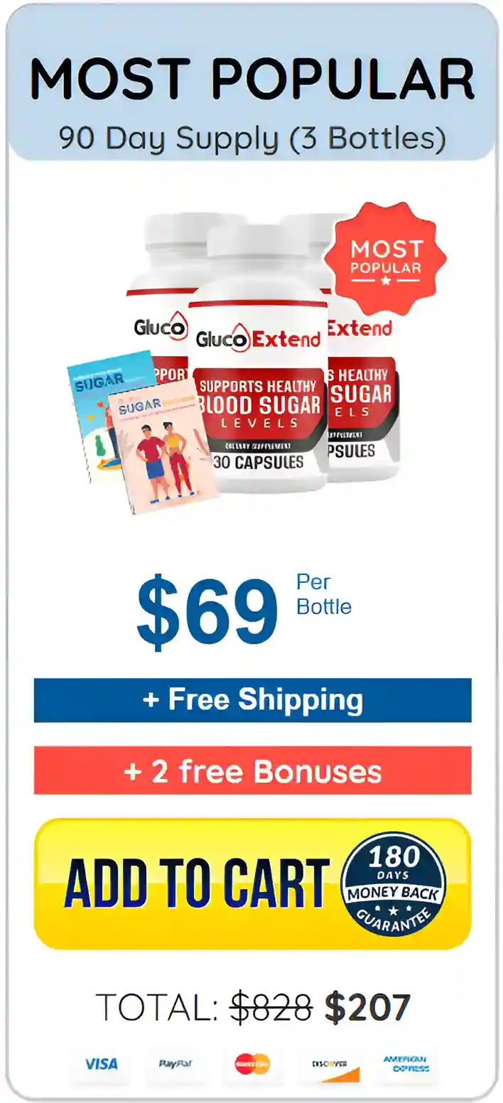 Gluco Extend 3 bottle pricing